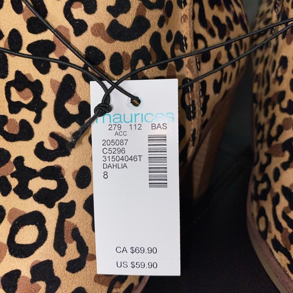 NWT Maurice’s Leopard Super Cush Ideal Heel Dahlia Ankle Boot - Picture 4 of 4